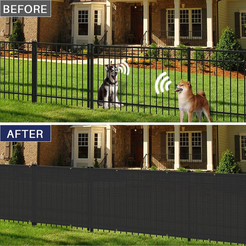Windscreen4less 6'x50' Privacy Fence Screen Heavy Duty Windscreen Fencing Mesh Fabric Shade Net Cover for Outdoor Wall Garden Yard Pool Deck Black - Image 2